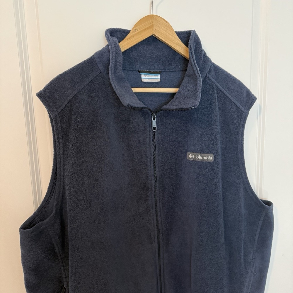Columbia Steens Mountain Fleece Vest Mens Size XXL Navy Blue Polyester Warm
